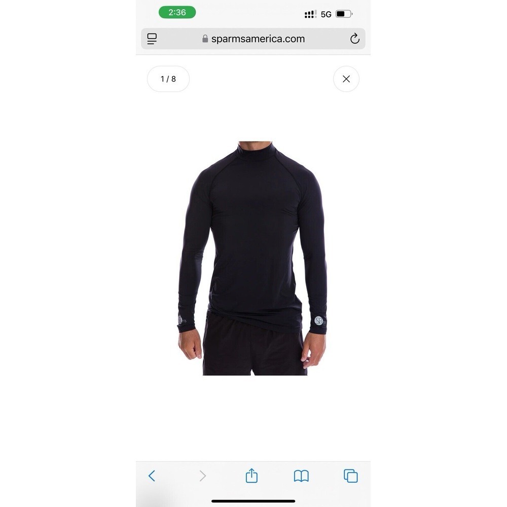 SParms Men's‎ Extra Large, Black Sun Protection NWT Long Sleeve Shirt PGA Golf
